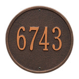 Whitehall Round 9" Diameter Wall 1-Line Personalized Address Plaque - Oil-Rubbed Bronze