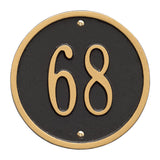 Whitehall Round 6" Diameter Wall 1-Line Personalized Address Plaque - Black/Gold