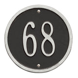 Whitehall Round 6" Diameter Wall 1-Line Personalized Address Plaque - Black/Silver