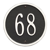 Whitehall Round 6" Diameter Wall 1-Line Personalized Address Plaque - Black/White