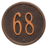 Whitehall Round 6" Diameter Wall 1-Line Personalized Address Plaque - Oil-Rubbed Bronze