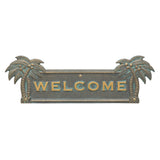 Whitehall Palm Tree Welcome Plaque - Bronze Verdigris