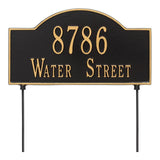 Whitehall 2-Sided Arch Standard Lawn 2-Line Personalized Address Plaque - Black/Gold