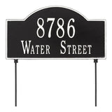 Whitehall 2-Sided Arch Standard Lawn 2-Line Personalized Address Plaque - Black/White