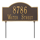 Whitehall 2-Sided Arch Standard Lawn 2-Line Personalized Address Plaque - Bronze/Gold