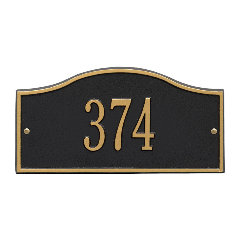 Whitehall Rolling Hills Plaques Mini Wall 1-Line Personalized Address Plaque - Black/Gold