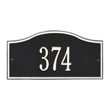 Whitehall Rolling Hills Plaques Mini Wall 1-Line Personalized Address Plaque - Black/White