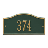 Whitehall Rolling Hills Plaques Mini Wall 1-Line Personalized Address Plaque - Green/Gold