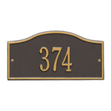 Whitehall Rolling Hills Plaques Mini Wall 1-Line Personalized Address Plaque - Bronze/Gold