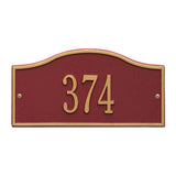 Whitehall Rolling Hills Plaques Mini Wall 1-Line Personalized Address Plaque - Red/Gold