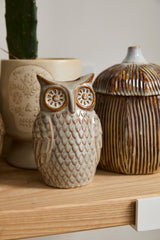Great Grey Owl Ceramic Bud Vase By Accent Decor