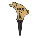 Whitehall No Poop Dog Silhouette Cast Aluminum Yard Sign - Black/Gold