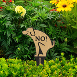 Whitehall No Poop Dog Silhouette Cast Aluminum Yard Sign - lifestyle