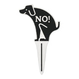 Whitehall No Poop Dog Silhouette Cast Aluminum Yard Sign - White/Black