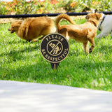 Please Be Respectful Dog Courtesy Lawn Stake shown staked in a lawn