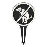 Whitehall No Dog Poop Round Cast Aluminum Yard Sign - Black/White