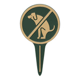 Whitehall No Dog Poop Round Cast Aluminum Yard Sign - Green/Gold