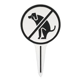 Whitehall No Dog Poop Round Cast Aluminum Yard Sign - White/Black