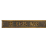 Whitehall Arch Extension Estate Wall 1-Line Personalized Address Plaque - Antique Brass