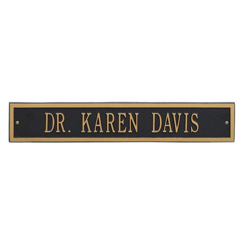 Whitehall Arch Extension Estate Wall 1-Line Personalized Address Plaque - Black/Gold