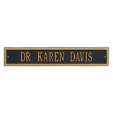 Whitehall Arch Extension Estate Wall 1-Line Personalized Address Plaque - Black/Gold