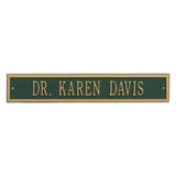 Whitehall Arch Extension Estate Wall 1-Line Personalized Address Plaque - Green/Gold
