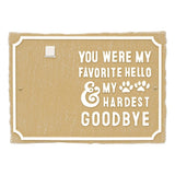 Whitehall My Hardest Goodbye Pet Memorial Photo Wall Sign - Curry/White