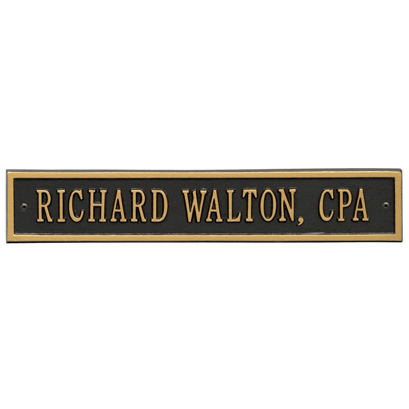 Whitehall Arch Extension Standard Wall 1-Line Personalized Address Plaque - Black/Gold