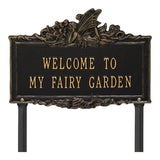 Whitehall Welcome to My Fairy Garden Lawn Plaque - Black/Gold