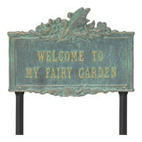 Whitehall Welcome to My Fairy Garden Lawn Plaque - Bronze Verdigris