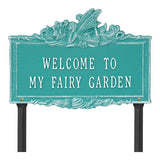 Whitehall Welcome to My Fairy Garden Lawn Plaque - Teal/White