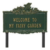 Whitehall Welcome to My Fairy Garden Lawn Plaque - Green/Gold