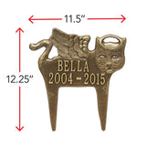 Whitehall Guardian Angel Pet Cat Memorial Lawn Personalized Plaque - dimensions