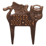 Whitehall Guardian Angel Pet Cat Memorial Lawn Personalized Plaque - Antique Copper