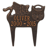 Whitehall Guardian Angel Pet Cat Memorial Lawn Personalized Plaque - Oil-Rubbed Bronze