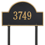 Whitehall Arch Marker Estate Lawn 1-Line Personalized Address Plaque - Black/Gold