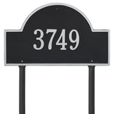 Whitehall Arch Marker Estate Lawn 1-Line Personalized Address Plaque - Black/Silver