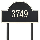 Whitehall Arch Marker Estate Lawn 1-Line Personalized Address Plaque - Black/White