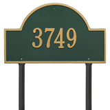 Whitehall Arch Marker Estate Lawn 1-Line Personalized Address Plaque - Green/Gold