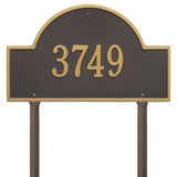 Whitehall Arch Marker Estate Lawn 1-Line Personalized Address Plaque - Bronze/Gold