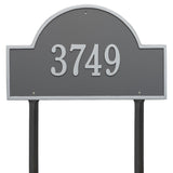 Whitehall Arch Marker Estate Lawn 1-Line Personalized Address Plaque - Pewter/Silver