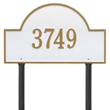 Whitehall Arch Marker Estate Lawn 1-Line Personalized Address Plaque - White/Gold
