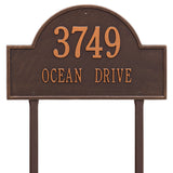 Whitehall Arch Marker Estate Lawn 2-Line Personalized Address Plaque - Antique Copper