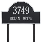Whitehall Arch Marker Estate Lawn 2-Line Personalized Address Plaque - Black/Silver