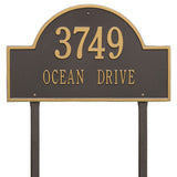 Whitehall Arch Marker Estate Lawn 2-Line Personalized Address Plaque - Bronze/Gold