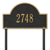 Whitehall Arch Marker Standard Lawn 1-Line Personalized Address Plaque - Black/Gold