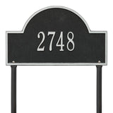 Whitehall Arch Marker Standard Lawn 1-Line Personalized Address Plaque - Black/Silver