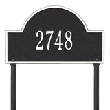 Whitehall Arch Marker Standard Lawn 1-Line Personalized Address Plaque - Black/White
