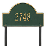 Whitehall Arch Marker Standard Lawn 1-Line Personalized Address Plaque - Green/Gold