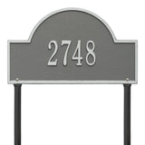 Whitehall Arch Marker Standard Lawn 1-Line Personalized Address Plaque - Pewter/Silver